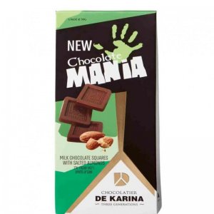 מאניה ריבועי שוקולד חלב ושקדים