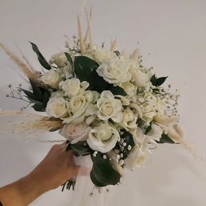 זר כלה בוהו לבן טבעי